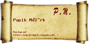 Papik Márk névjegykártya